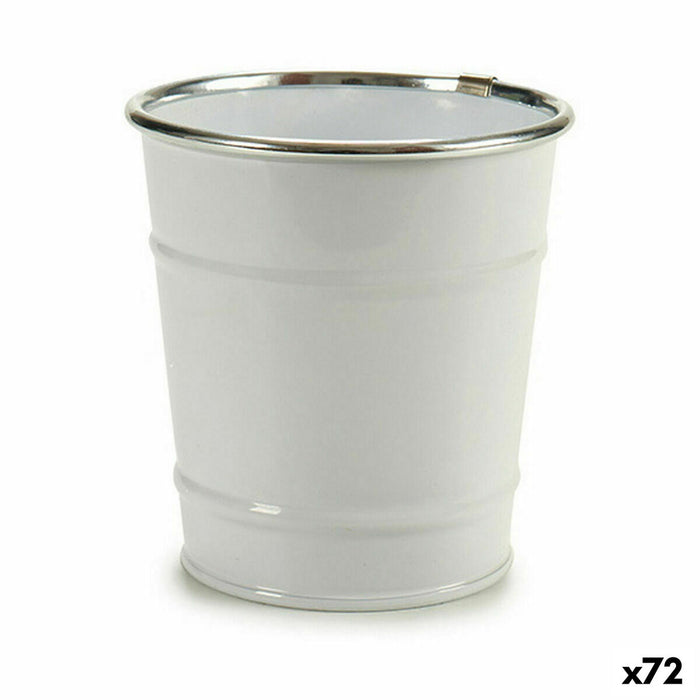 Ghiveci Cub Alb Argintiu Zinc 10,5 x 10,5 x 10,5 cm (72 Unități)