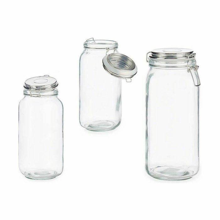 Borcan Închidere ermetică Argintiu Metal 2,1 L 11,3 x 26 x 11,3 cm (12 Unități)