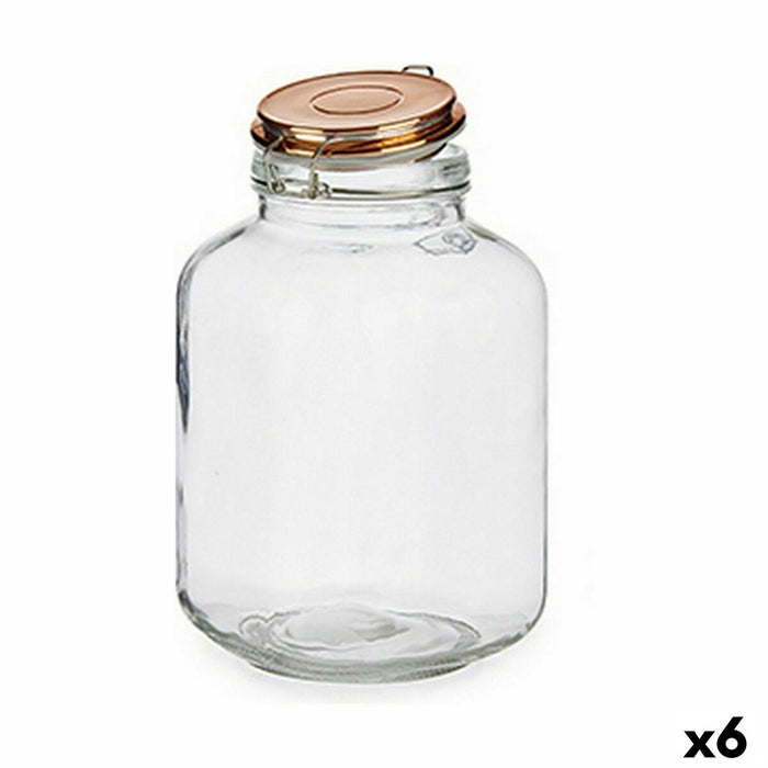 Borcan Închidere ermetică Cupru Metal 3 L 14 x 23,5 x 14 cm (6 Unități)