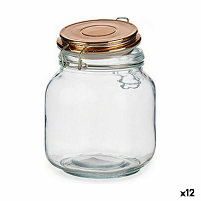 Borcan Închidere ermetică Cupru Oțel 1 L 11,3 x 15 x 11,3 cm (12 Unități)