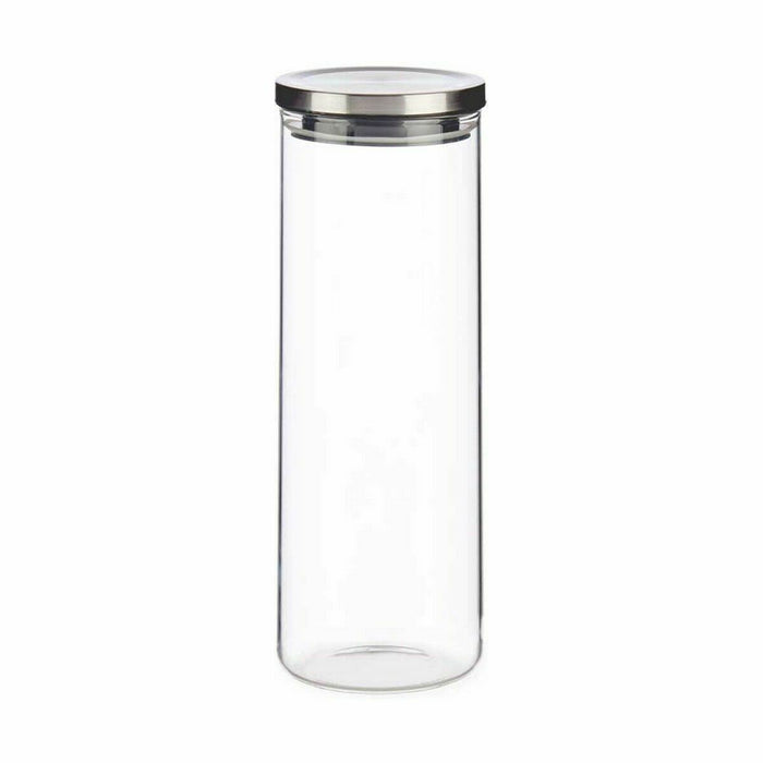 Borcan Închidere ermetică Argintiu Metal polipropilenă 1,7 L 10,2 x 28 x 10,2 cm (12 Unități)