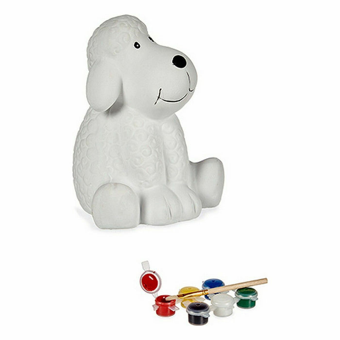 Piggy Bank pentru vopsit Câine Ceramică 11 x 12,5 x 10,8 cm (12 Unități)