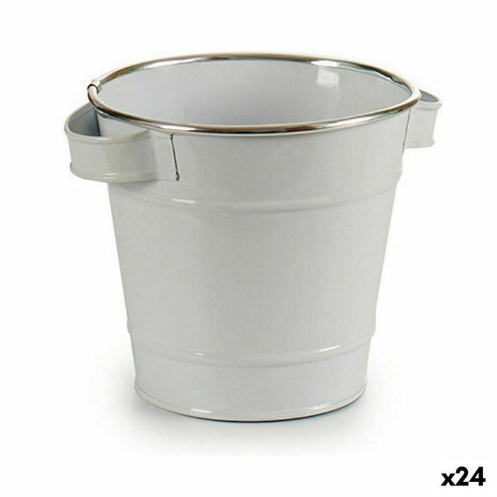 Ghiveci Cub Alb Argintiu Zinc 19,5 x 14,5 x 16,5 cm (24 Unități)