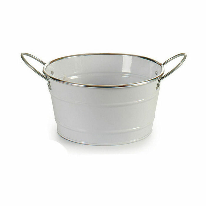 Ghiveci Cub Alb Argintiu Zinc 27,5 x 10,5 x 20 cm (24 Unități)