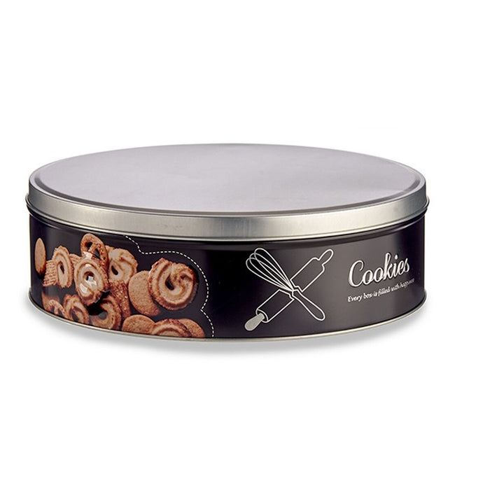 Cutie pentru biscuiți și prăjituri Negru Metal 22,5 x 6,5 x 22,5 cm (24 Unități)