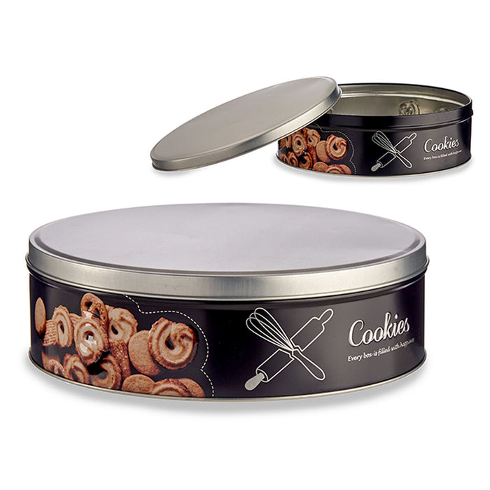 Cutie pentru biscuiți și prăjituri Negru Metal 22,5 x 6,5 x 22,5 cm (24 Unități)