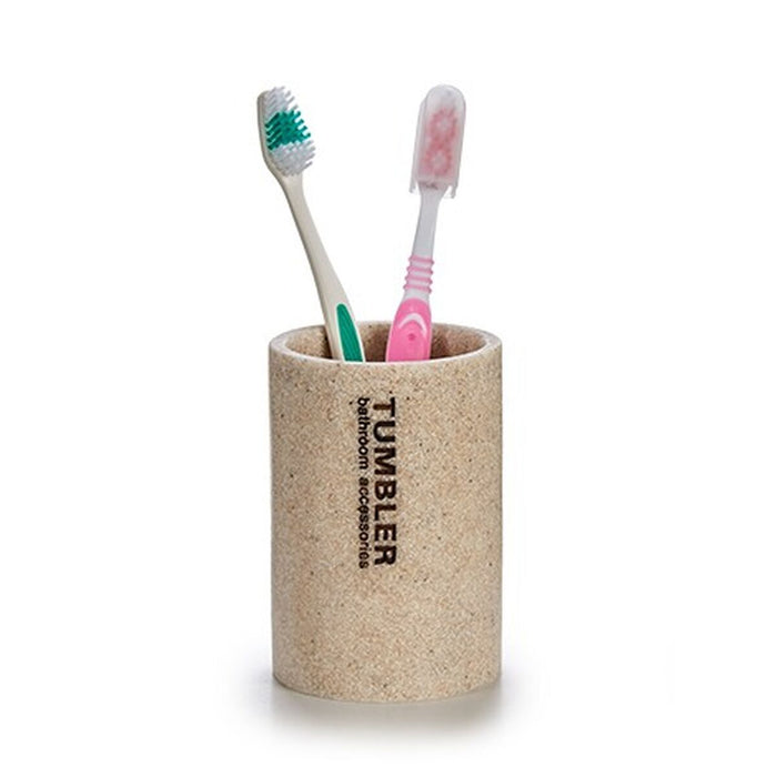 Suport pentru periuțe de dinți Tumbler Bej Rășină 7,5 x 10,5 x 7,5 cm (12 Unități)