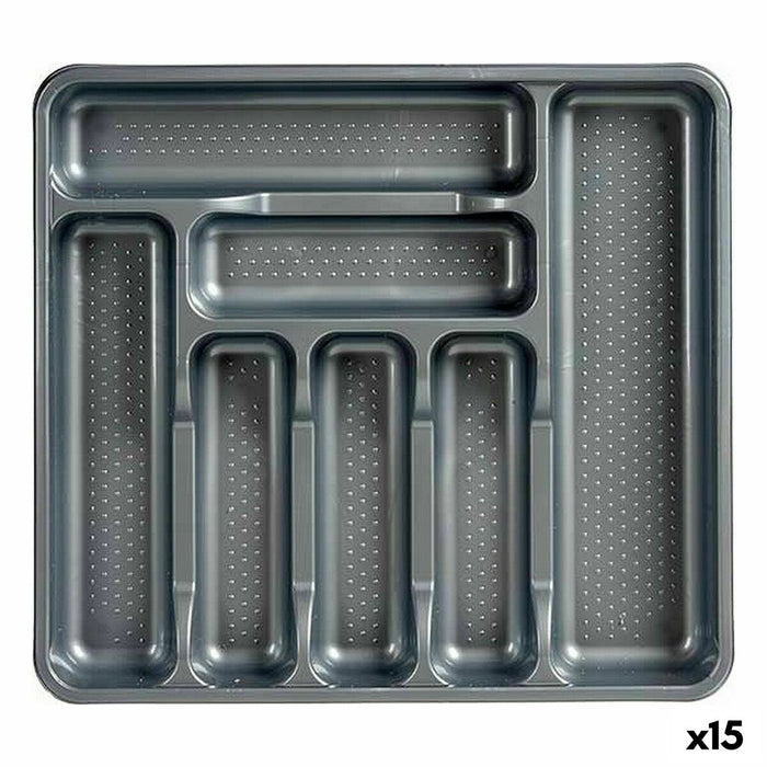 Organizator pentru tacâmuri Gri Plastic 39 x 5 x 42,5 cm (15 Unități)