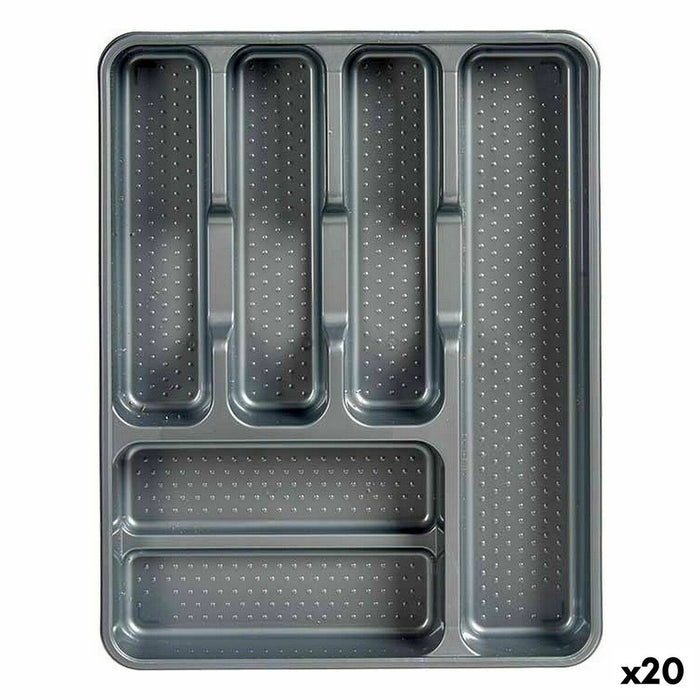 Organizator pentru tacâmuri Gri Plastic 30 x 4,5 x 38 cm (20 Unități)