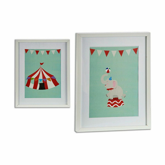 Tablou Circ Multicolor Plăci aglomerate 43 x 53 x 3 cm