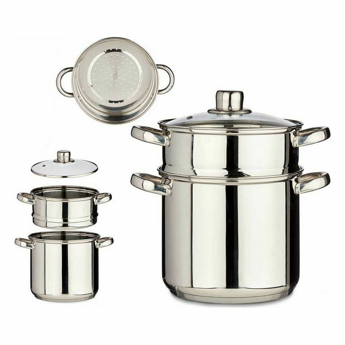 Steamer cu caserolă Sticlă 6 L (2 Unități)