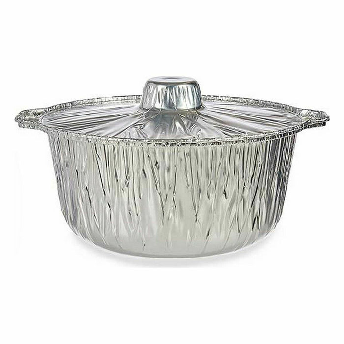 Set de vase de bucătărie De unică folosință Tigaie Cu Capac Aluminiu 29 x 26 x 12 cm (12 Unități)