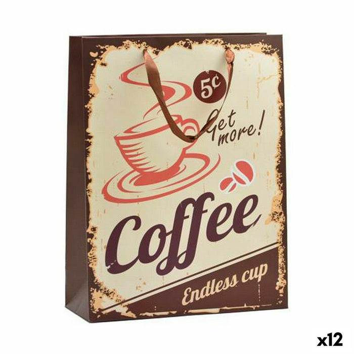Pungă din Hârtie Hotdog & Coffee 12 x 43 x 30 cm (12 Unități)