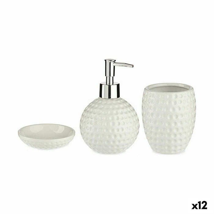 Set de Baie Alb Ceramică (12 Unități)