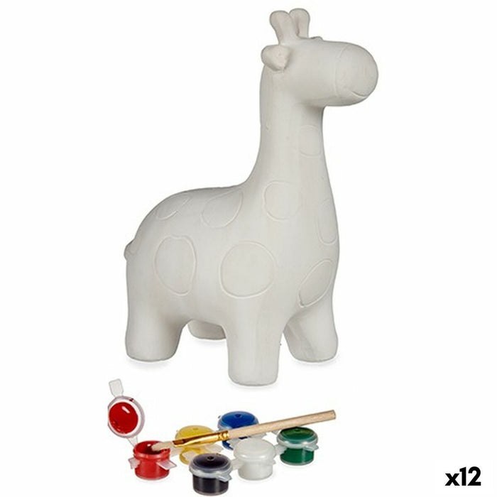 Piggy Bank pentru vopsit Girafă Ceramică 10,5 x 24,5 x 18,5 cm (12 Unități)