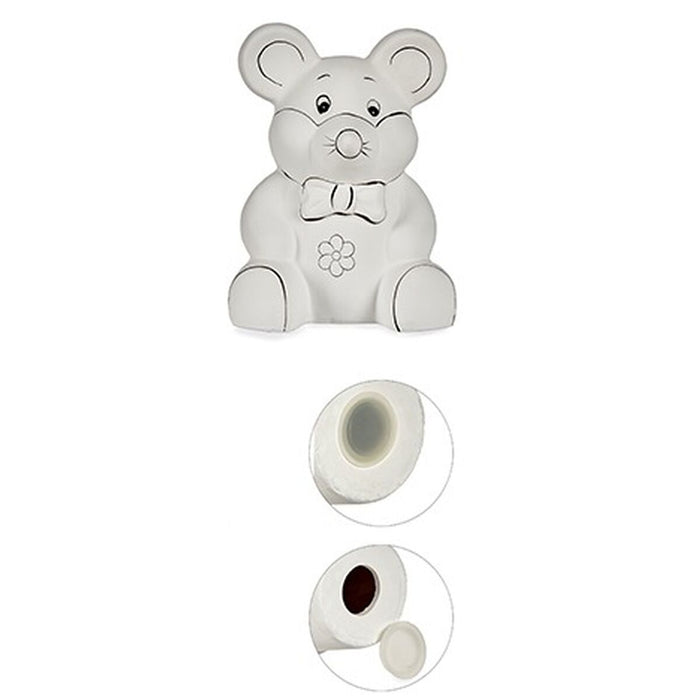 Piggy Bank pentru vopsit Mouse Ceramică 14,7 x 20,8 x 16,3 cm (12 Unități)