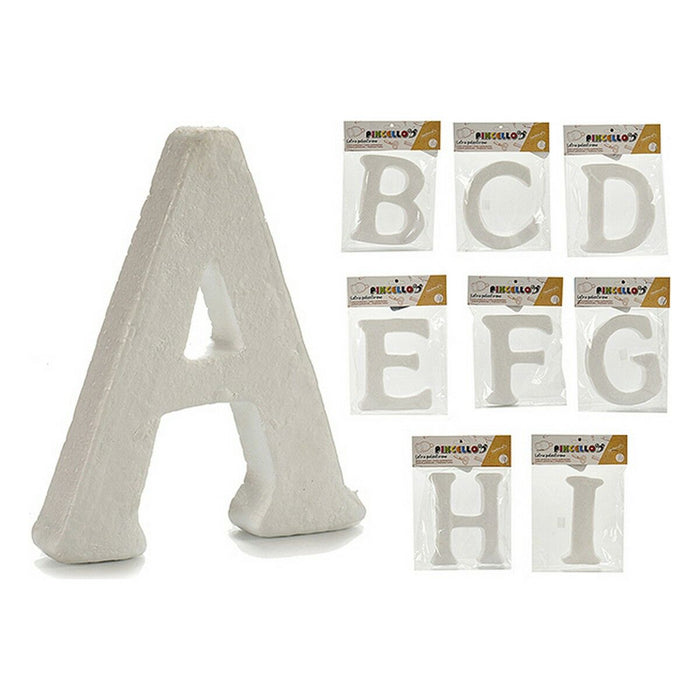 Litere ABCDEFGHI Alb polistiren 2 x 23 x 17 cm (9 Unități)