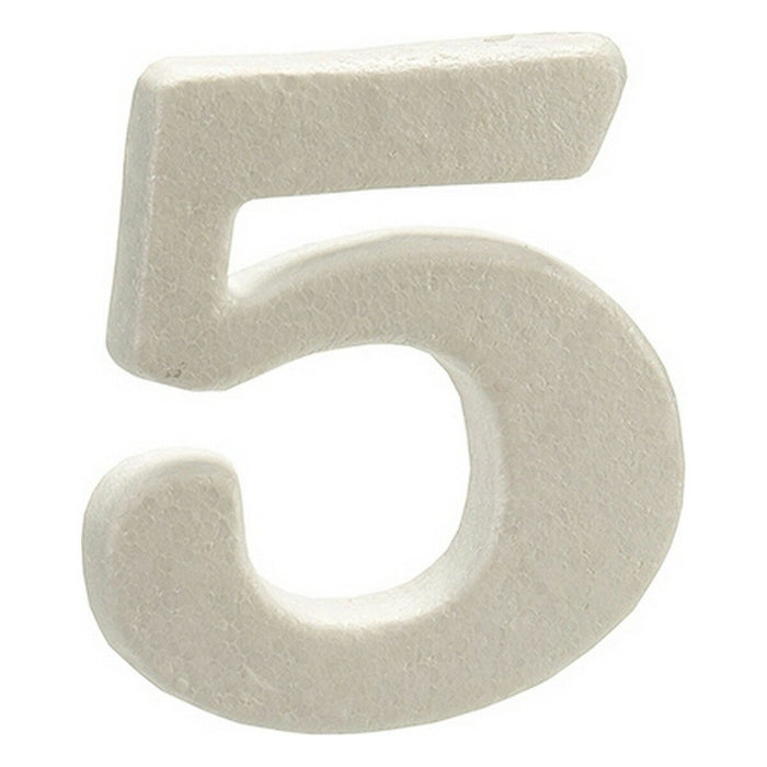 Numere 5 Alb polistiren 2 x 15 x 10 cm (12 Unități)