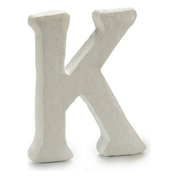 Literă K Alb polistiren 1 x 15 x 13,5 cm (12 Unități)