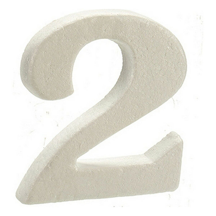 Numere 2 Alb polistiren 2 x 15 x 10 cm (12 Unități)
