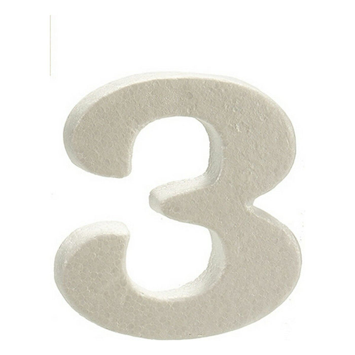 Numere 3 Alb polistiren 2 x 15 x 10 cm (12 Unități)