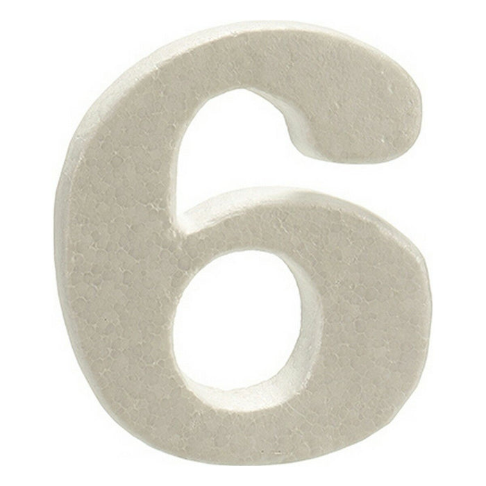Numere 6 Alb polistiren 2 x 15 x 10 cm (12 Unități)
