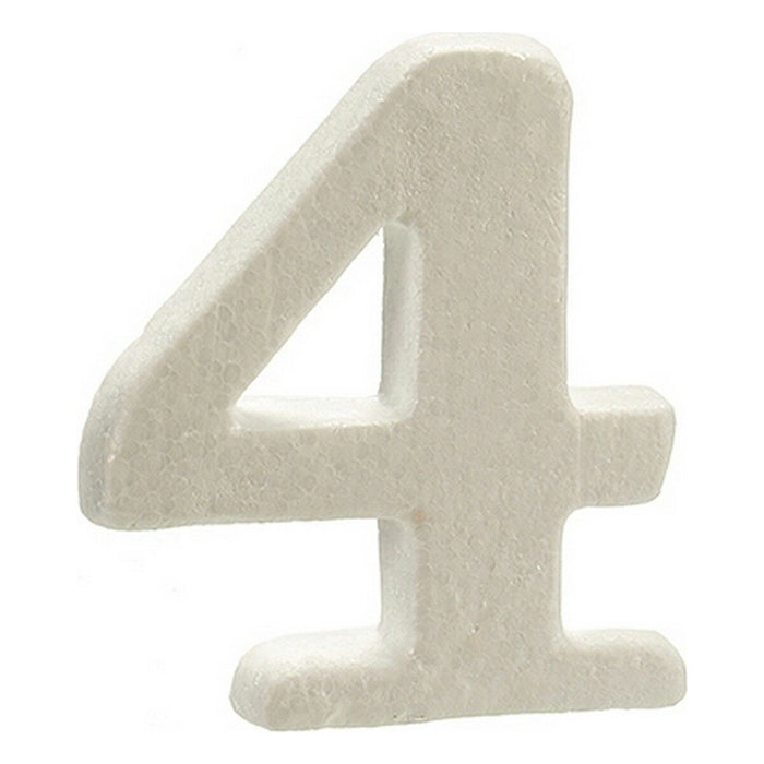 Numere 4 Alb polistiren 2 x 15 x 10 cm (12 Unități)