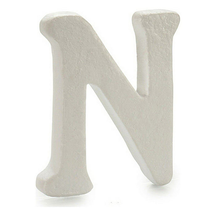 Literă N Alb polistiren 1 x 15 x 13,5 cm (12 Unități)