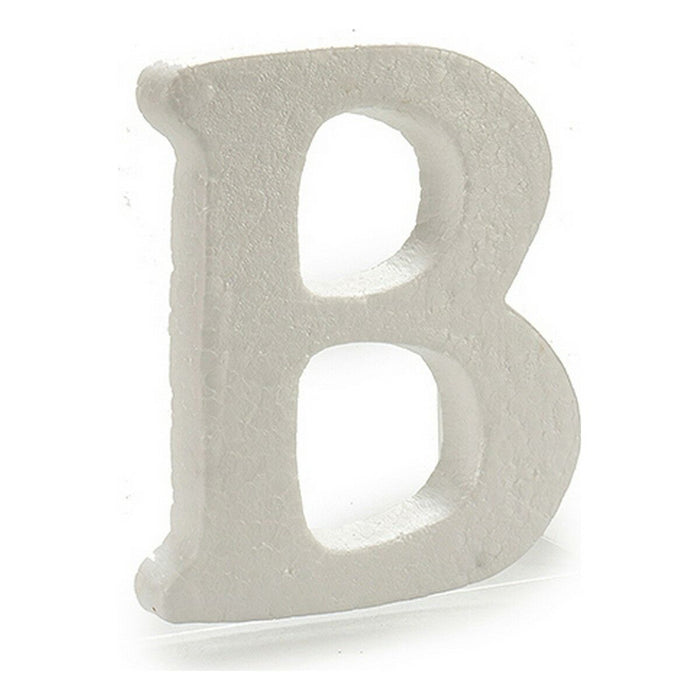 Literă B Alb polistiren 15 x 12,5 cm (12 Unități)