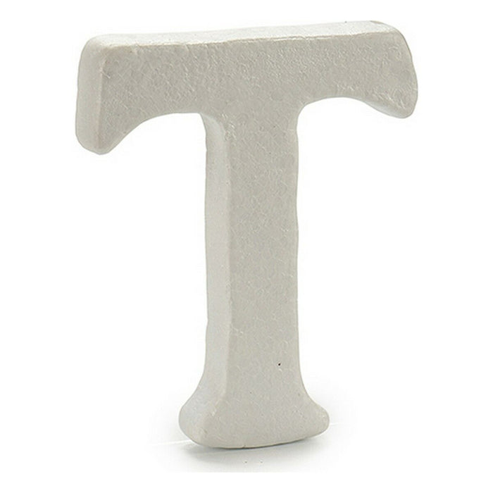 Literă T Alb polistiren 1 x 15 x 13,5 cm (12 Unități)