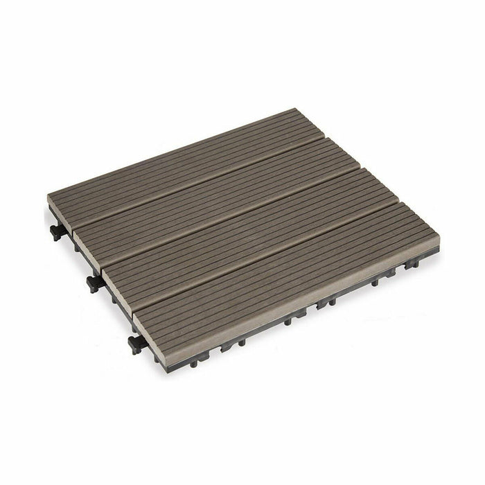 Plăci de pardoseală interconectate Compozit Negru Polietilenă 30 x 2,6 x 30 cm (6 Unități)