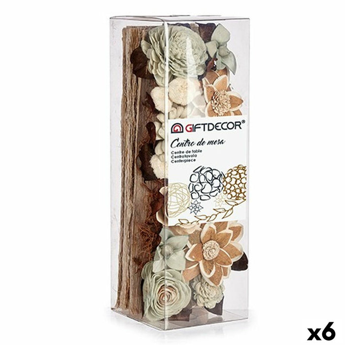 Decorațiune pentru Centrul Mesei Alb Maro răchită 12 x 36 x 12 cm (6 Unități)