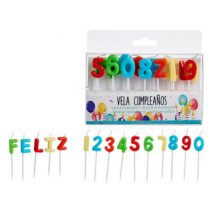 Set de Lumânări Multicolor Aniversare (12 Unități)