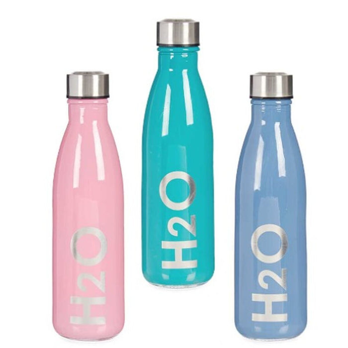Sticlă (de pus lichide) H2O Sticlă Oțel inoxidabil 650 ml (24 Unități)
