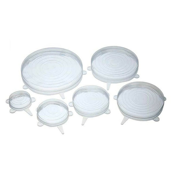 Set de capace de bucătărie reutilizabile și reglabile Transparent Silicon (12 Unități)