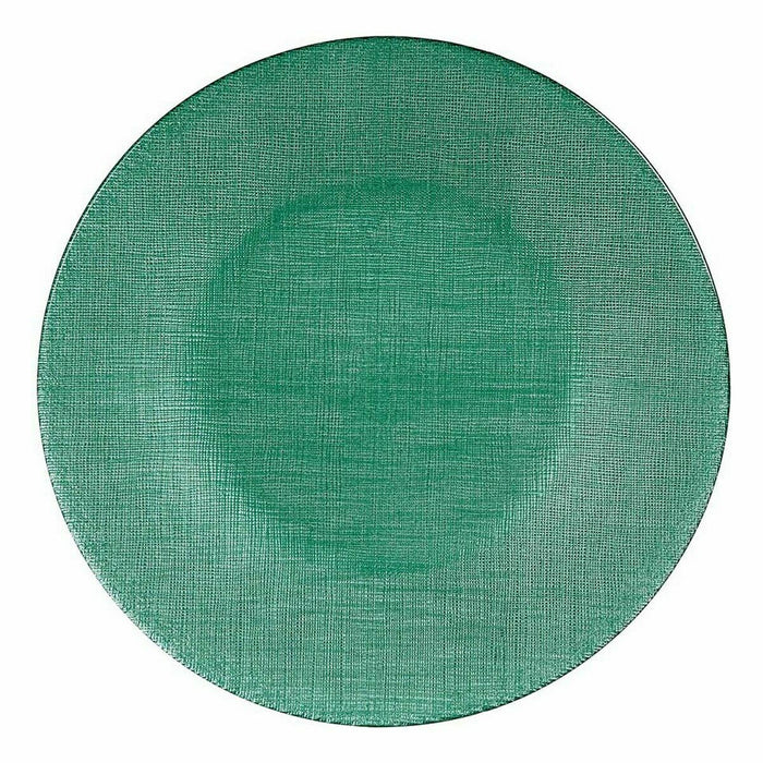 Platou Plat Verde Sticlă 27,5 x 2 x 27,5 cm (6 Unități)