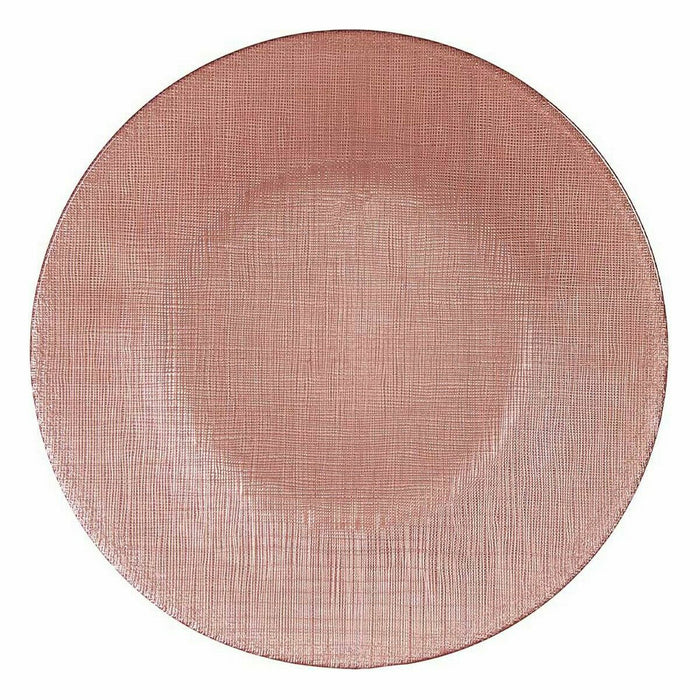 Platou Plat Roz Sticlă 26,6 x 2 x 26,6 cm (6 Unități)