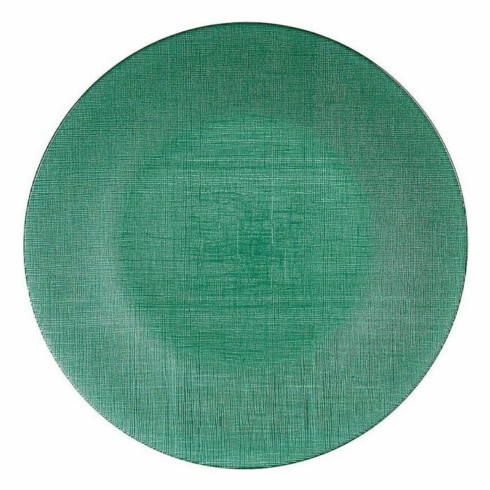 Platou Plat Verde Sticlă 32,5 x 2,5 x 32,5 cm (6 Unități)