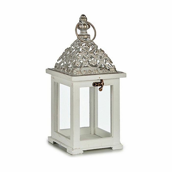 Lucerna Alb Argintiu Lemn Metal 13 x 29 x 13 cm (6 Unități)