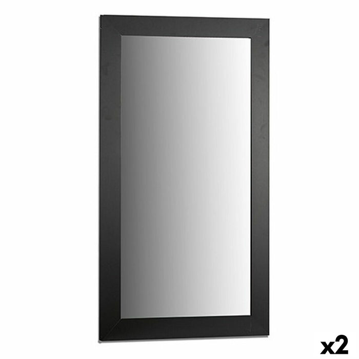 Oglindă de perete Negru Lemn Sticlă 64,5 x 84,5 x 1,5 cm (2 Unități)