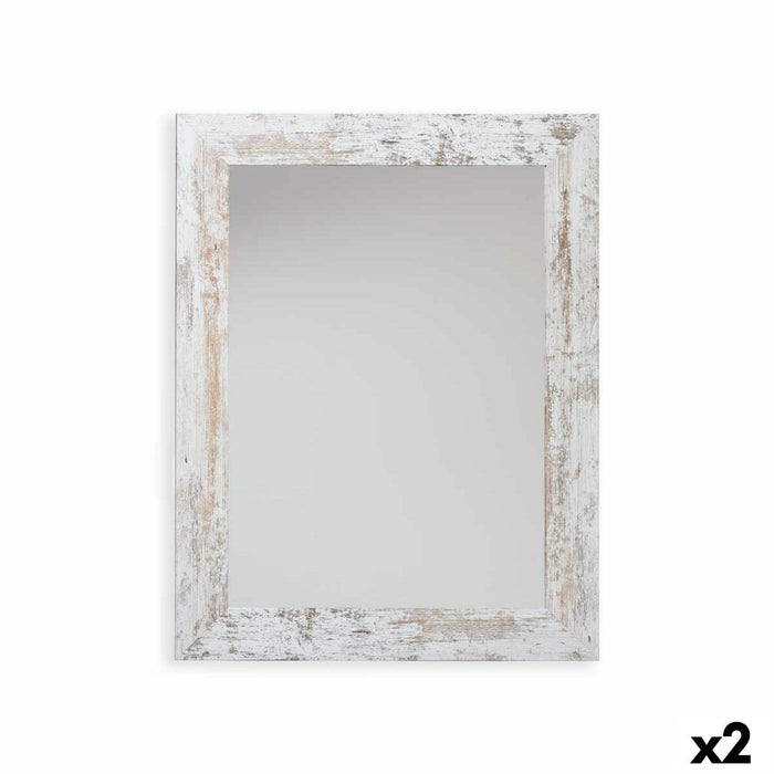 Oglindă de perete Harry Alb Lemn Sticlă 64,5 x 84,5 x 1,5 cm (2 Unități)