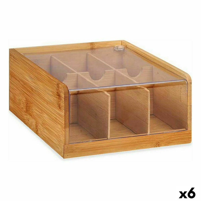 Organizator Ceai Bambus 22 x 10 x 20,5 cm (6 Unități)