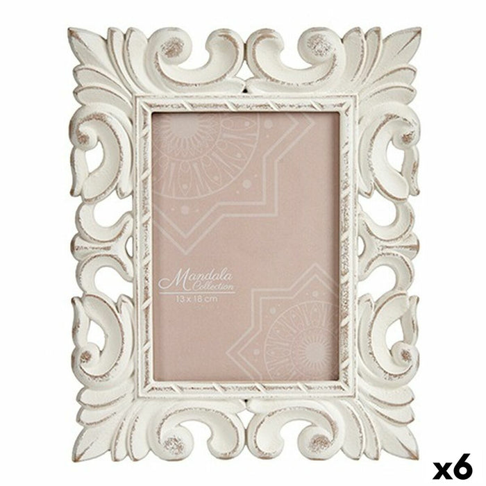 Ramă Foto Alb Lemn MDF 21,2 x 13 x 26,5 cm (6 Unități)