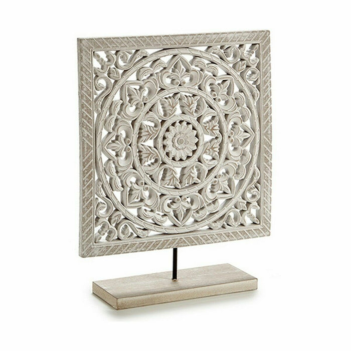 Figură Decorativă Mandala Alb 7 x 35,5 x 30 cm (6 Unități)