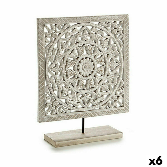 Figură Decorativă Mandala Alb 7 x 35,5 x 30 cm (6 Unități)