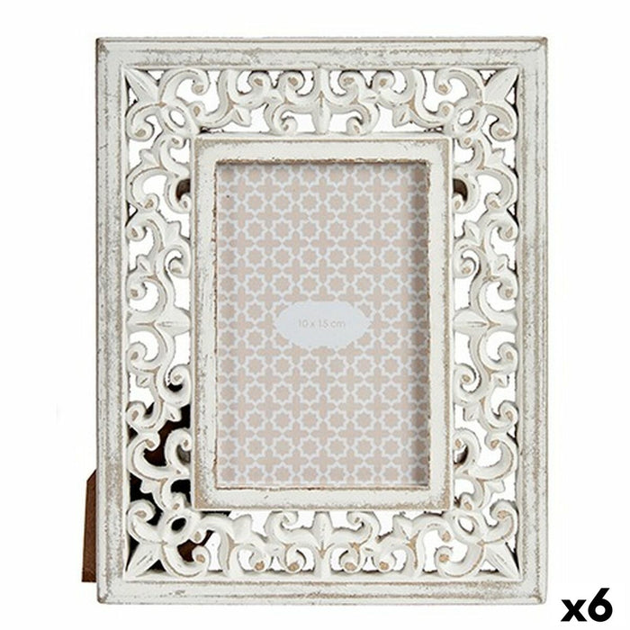 Ramă Foto Alb Lemn MDF 19,6 x 24,5 x 1 cm (6 Unități)