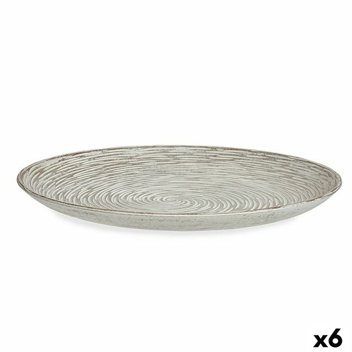 Decorațiune pentru Centrul Mesei Spirală Alb Lemn MDF 34,5 x 3 x 34,5 cm (6 Unități)
