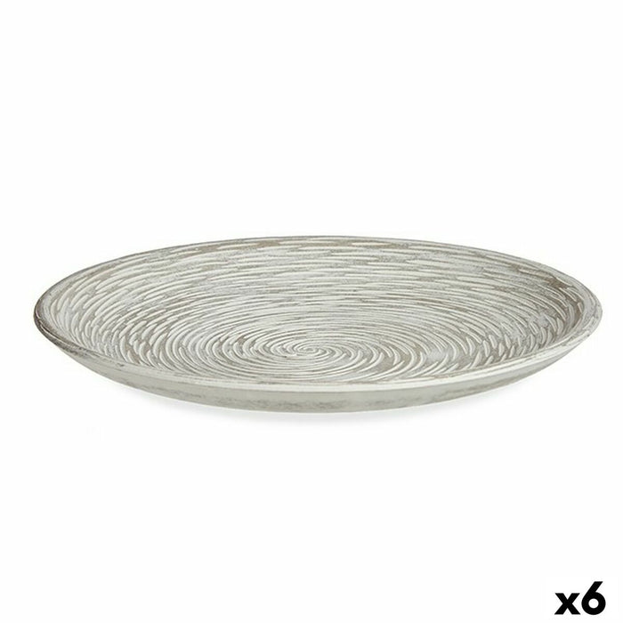 Farfurie Decorativă Alb Spirală Ø 29 cm (6 Unități)