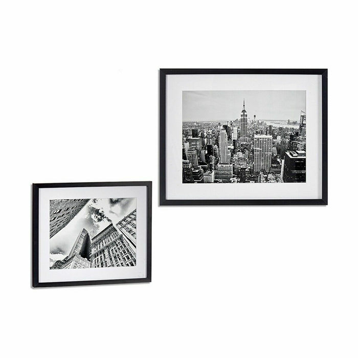 Tablou Clădire Lemn Sticlă 43 x 3 x 53 cm (6 Unități)