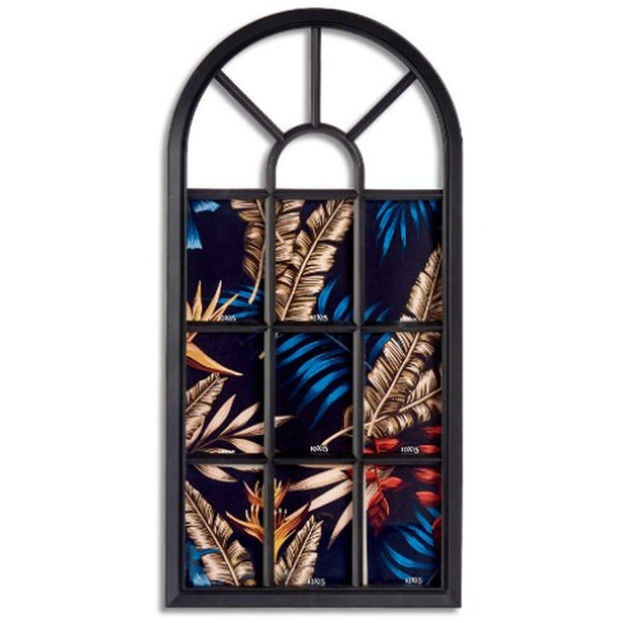 Ramă foto de Perete Fereastră Negru Sticlă Plastic 34,5 x 2,5 x 69,5 cm (6 Unități)